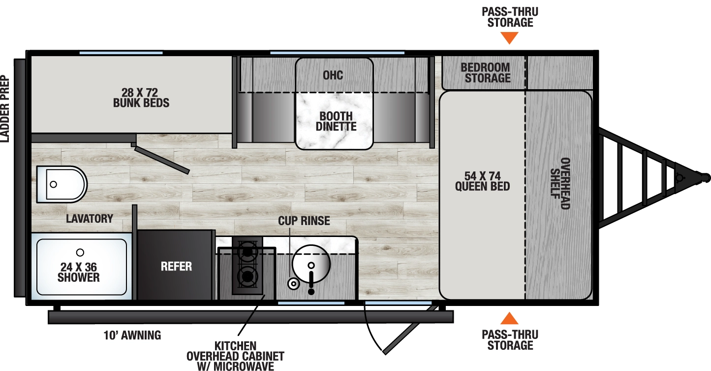 Clipper Travel Trailers 17BH Floorplan
